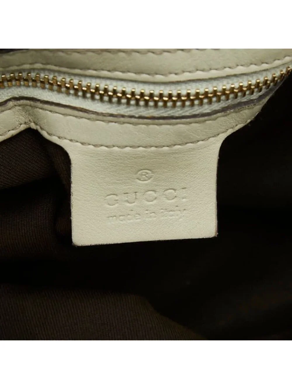 Gucci Shoulder Bag Beige Ivory Canvas Leather - Picture 8 of 8